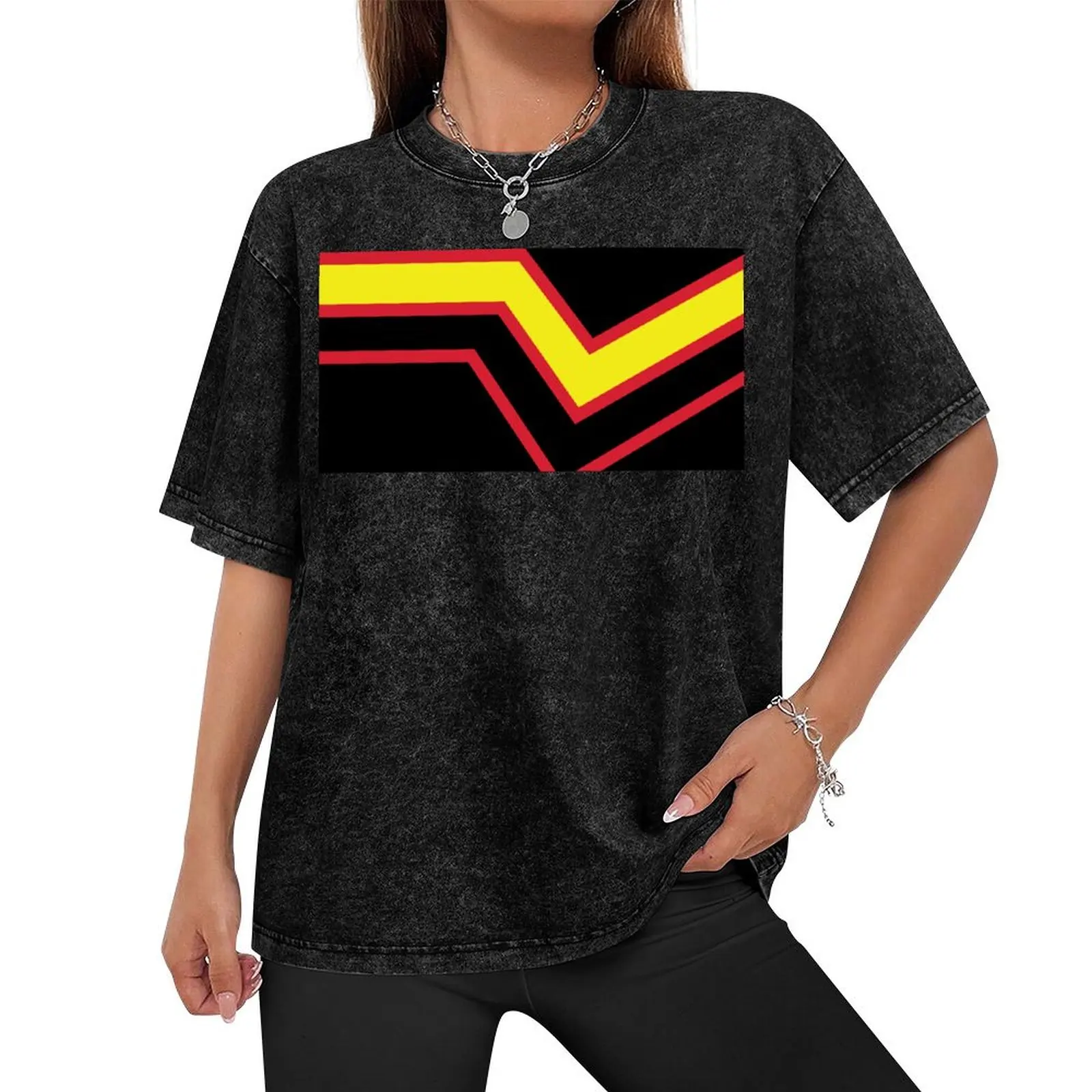 Black Red Yellow Stripe Rubber Latex Pride Flag T-Shirt oversized graphic tee tops mens tall t shirts