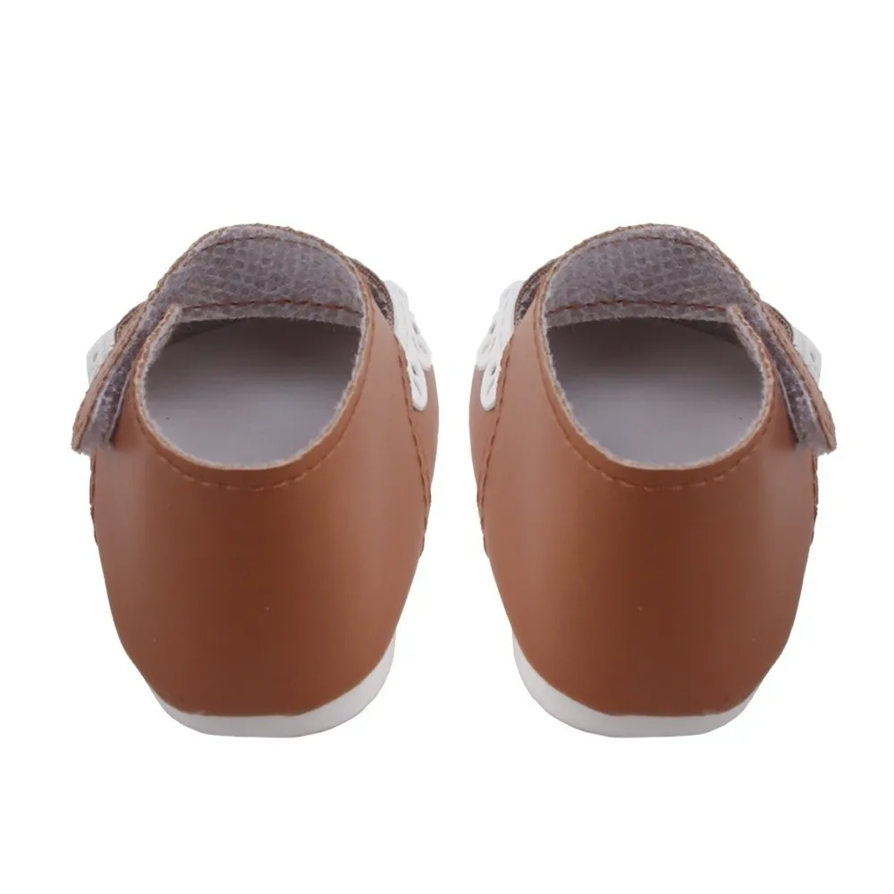 8cm Size Doll Shoes Ruffle Design Adorable Edged Mini Gossip Shoes Cute Style Pu Leather Baby Doll Shoes For 22-inch Dolls