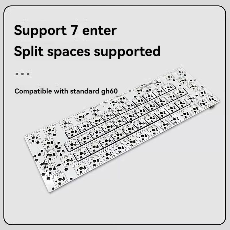 Wooting 60HE PCB Board for Mechanical Keyboard DIY Custom GH60 61 Keys Single Mode Hot-swap RGB Single Key Slot Supports VIA