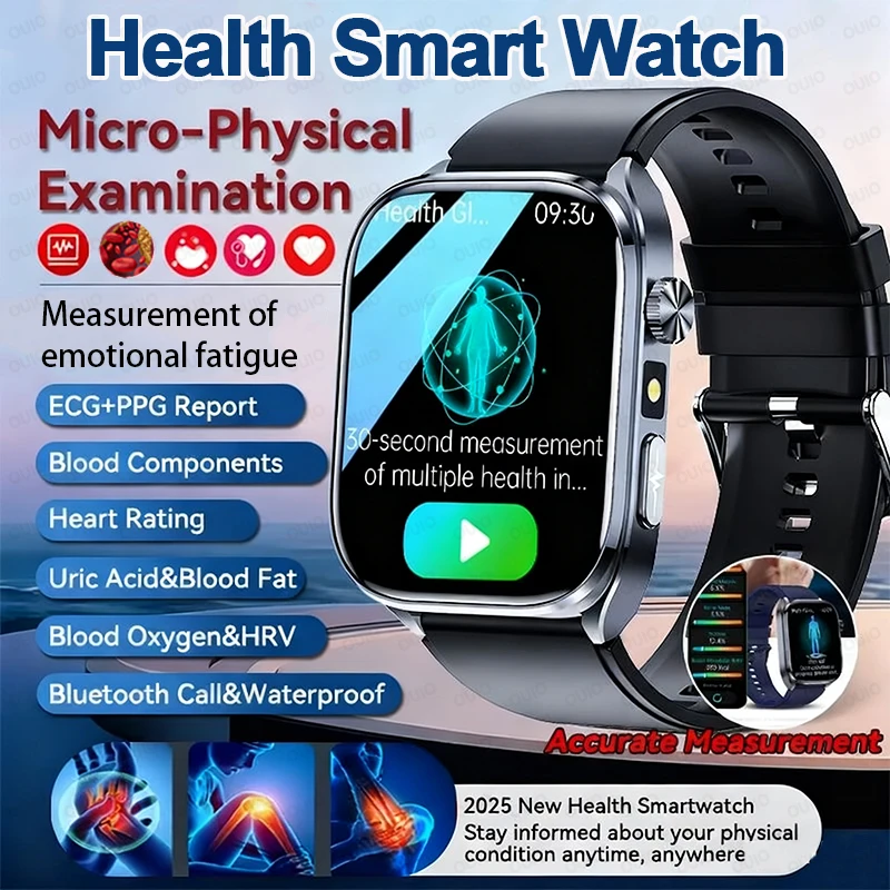 

AI Smart ECG Health Smart Watch HRV Heart Health Analysis Blood analysis Blood Lipid Blood Pressure Uric Acid BT call Smartwatch