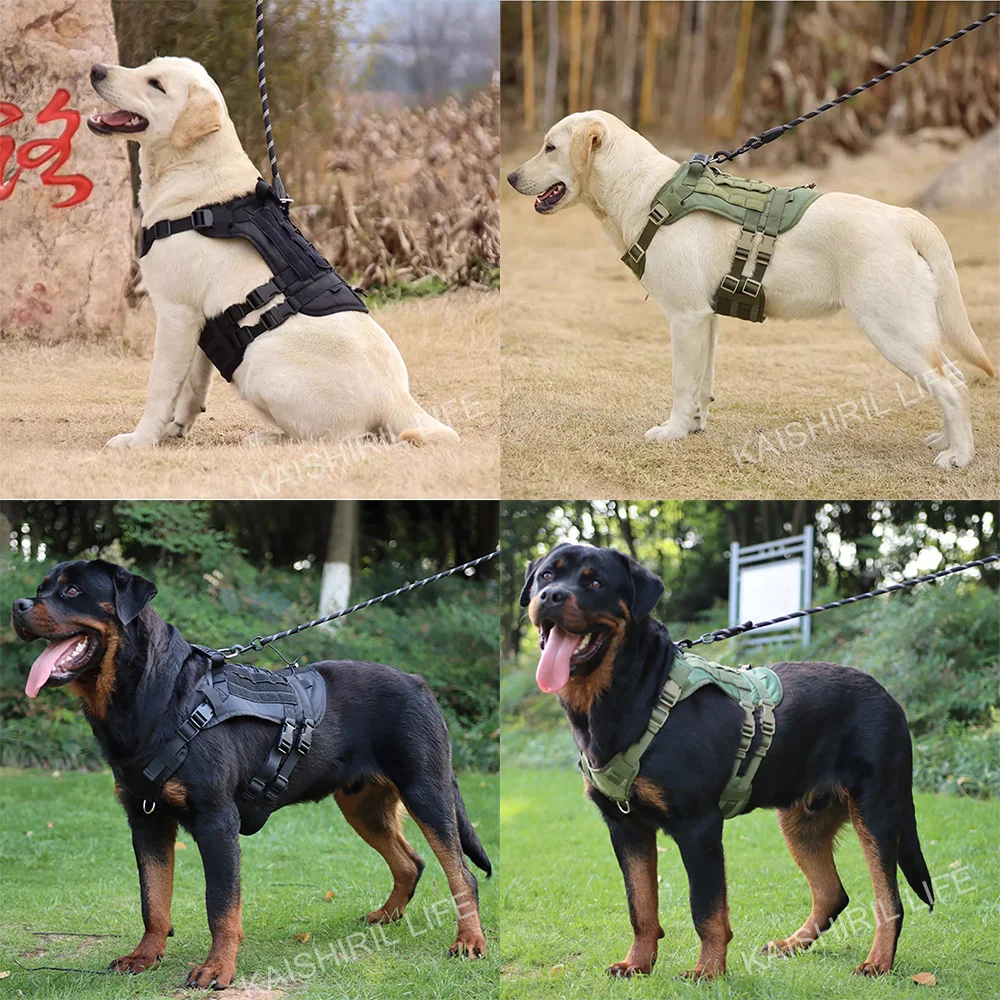 Big Dog Tactical Harness Outdoor Waterproof Explosion-Proof Traction Rope Harness Vest for Medium and Large Working Dogs - view 5