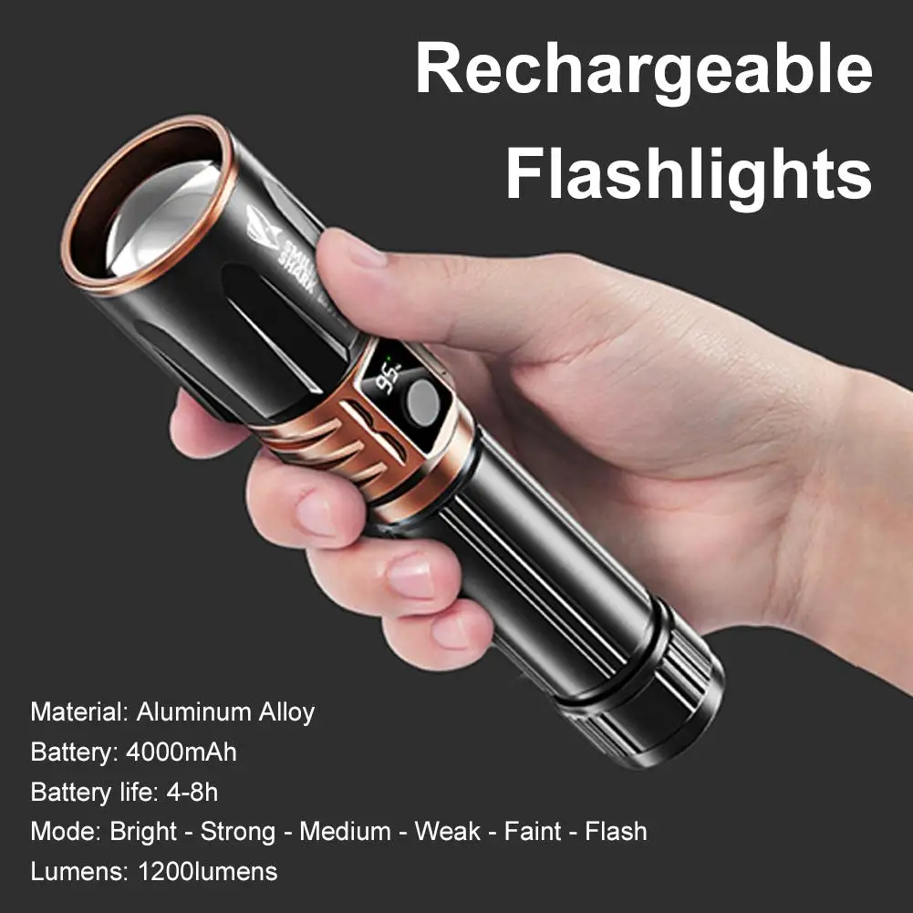 

SD-5340 Многофункциональный уличный мощный светодиодный пластиковый фонарик дальнего действия, перезаряжаемый телескопический фонарик с USB-зумом K4R6