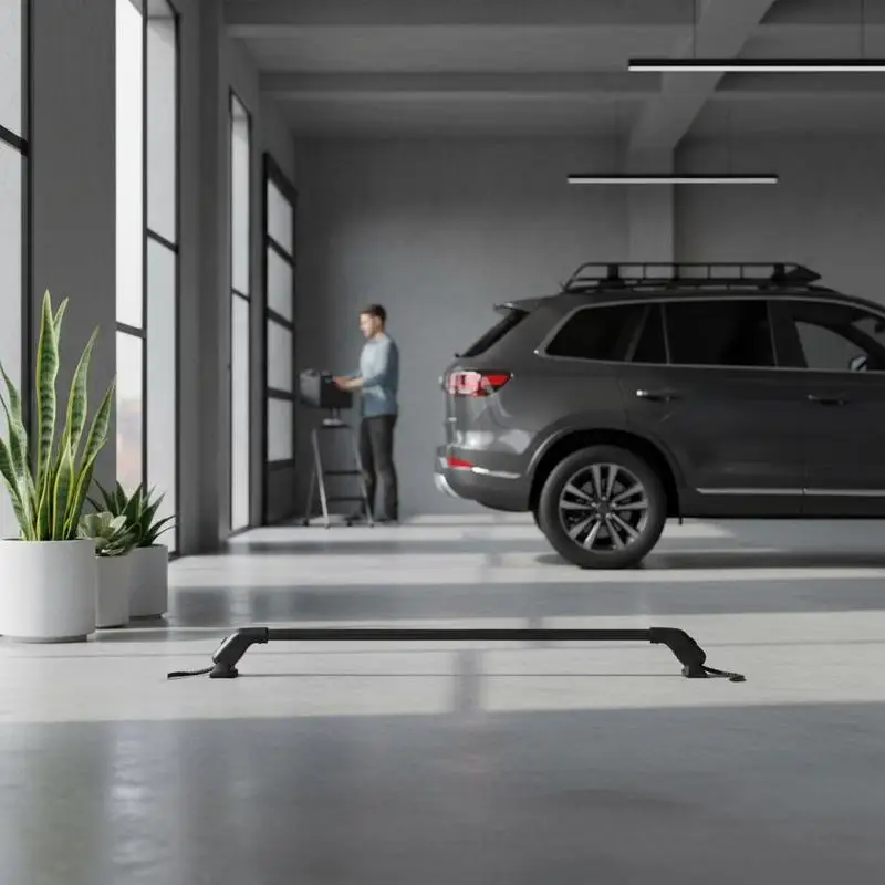 Lot de 2 barres transversales en aluminium 108x15,4x9,9 cm, charge 70 kg, avec serrure, barres de toit réglables pour voiture sans rail latéral, SUV, porte-bagages, véhicule