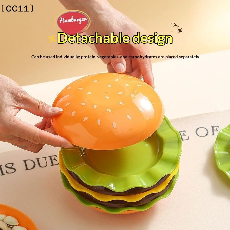Stackable5/ 7th Floor Hamburg Dinner Plate Stackable Dinner Plate Bone Spit Plate Interesting Sauce Container Table Decor〔CC11〕