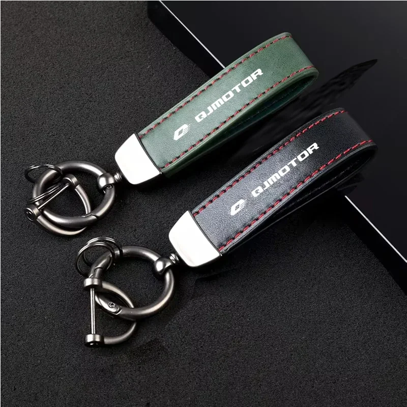 For QJMOTO QJ SRT 800 800X 800SX 800SRT SRT 800X 800 1PCS Motorcycle Metal PU Leather Motorcycle Keychain Ring Accessories