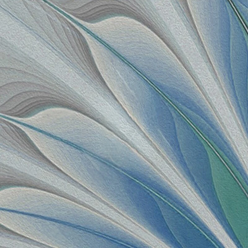 MU9061 Modern creative and beautiful gradient feather blooming pattern TV background wall