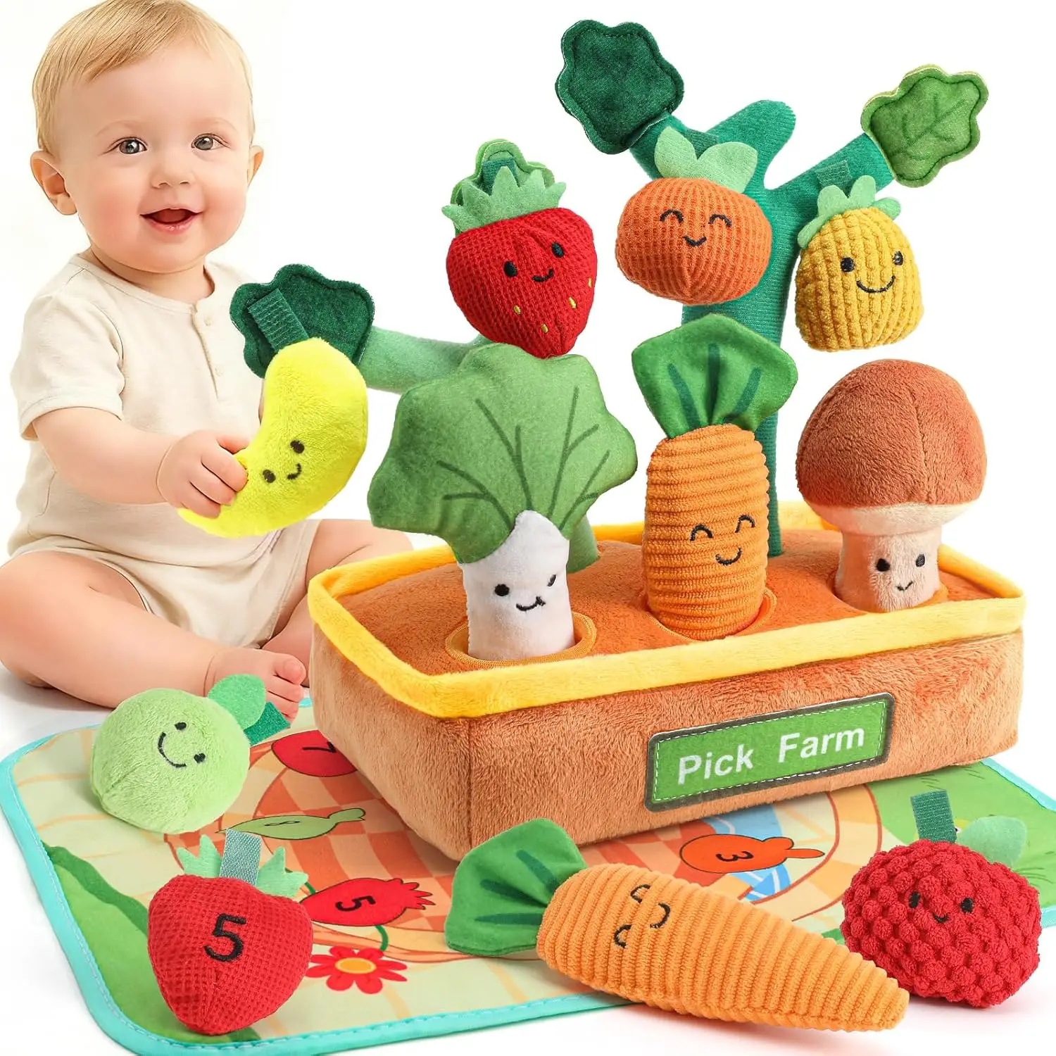 montessori-baby-sensory-activity-toysoft-pull-out-vegetable-harvestcrinkle-carrot-for-fine-motorinteractive-plush-toy-gifts