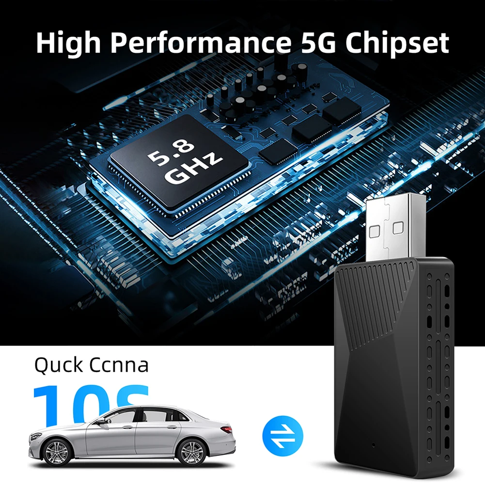 Dongle 2 in 1 Carplay & Android Auto Nirkabel, USB Plug and Play AI Box untuk Mobil dengan Carplay & Android Auto Berkabel OEM