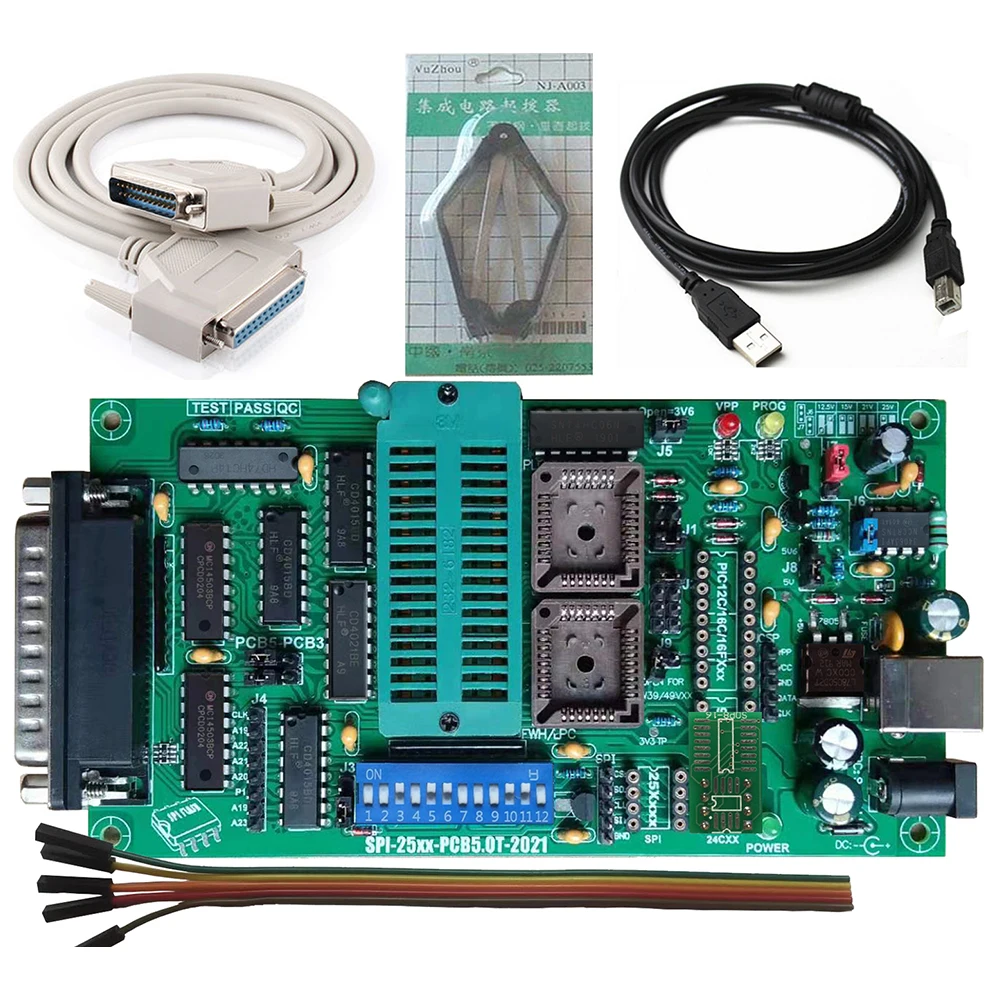 Imagem -06 - Spi 25xx Pcb5.0t2023 Willem Eprom Programador Bios009 Pic Suporte 0.98d12 Promoção Clipe Plcc32 Mais Soic Pinos Adaptador