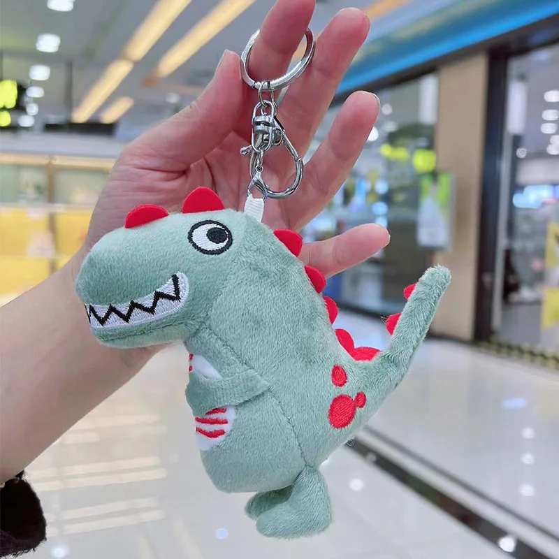 12CM Weird Scary Schlüsselanhänger Cute Doll Dinosaur Ornaments Bag Doll Dinosaur Keychain Plush Mini Trendy Kids Christmas Gift