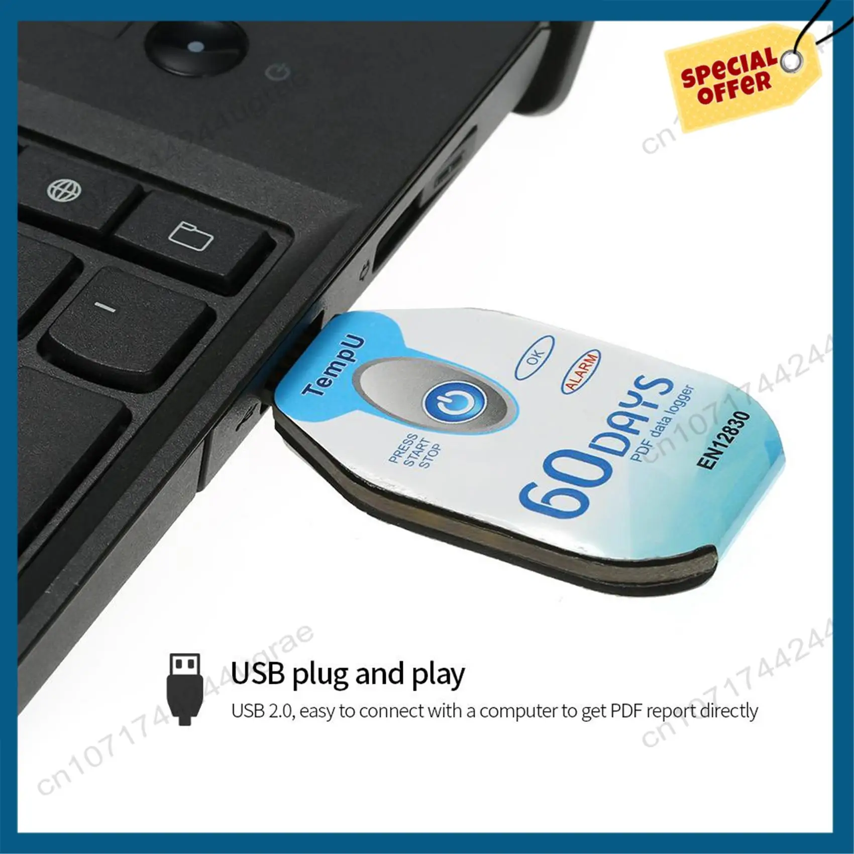 

-A15I USB-регистратор данных о температуре PDF одноразовый регистратор температуры холодной цепи 60 дней водонепроницаемый 10000 точек для лекарств