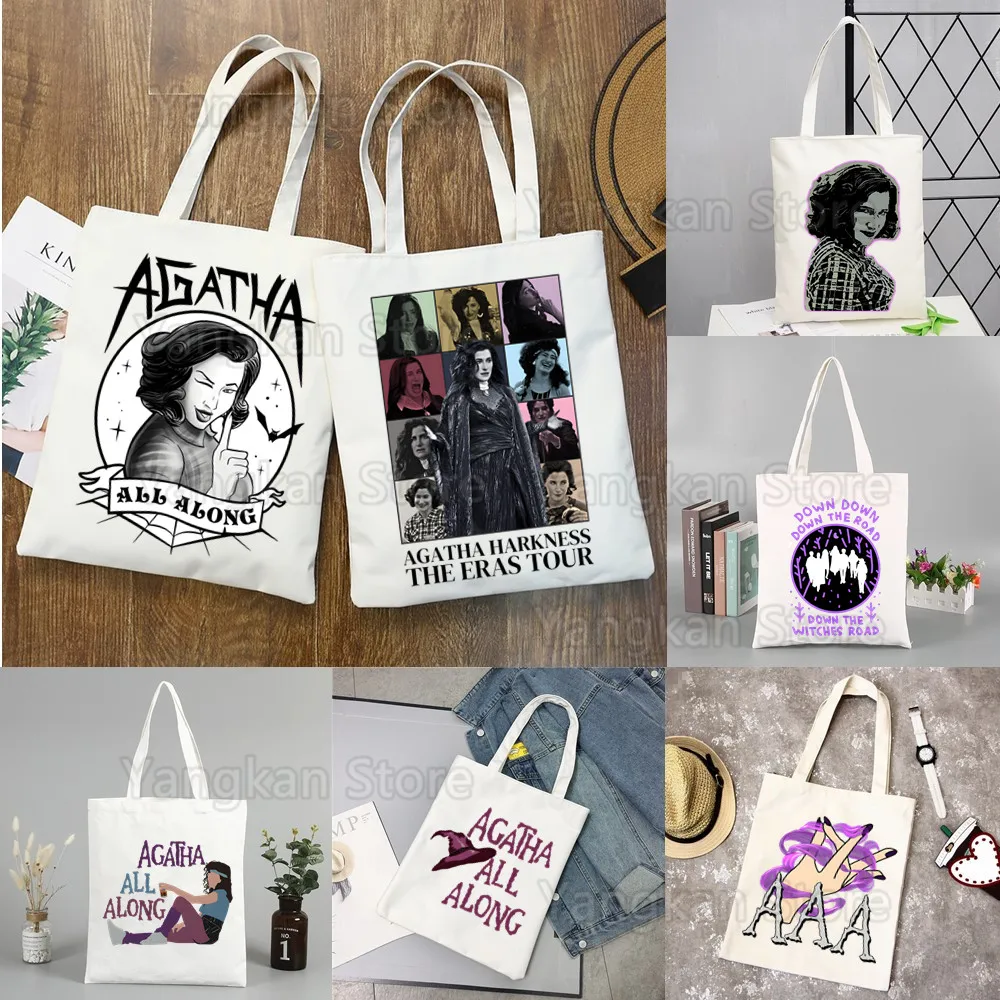 

Agatha All Along Shopping Bag Grocery Handbag Bolsas De Tela Tote Bolsa Shopping Bag Jute Tote Fabric Custom