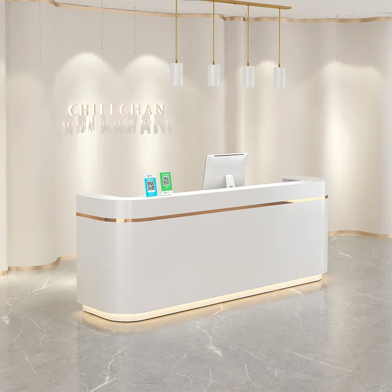 White Boutique Reception Desks Vintage Cheap Modern Luxury Reception Desks Drawers Classic Mostrador Recepcion Furniture