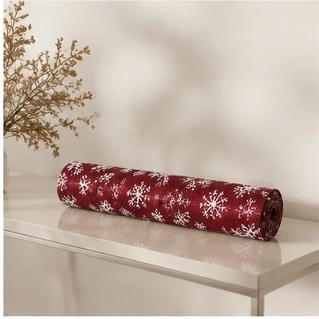 Christmas Snowflakes Table Runner 106.11 X 11 Inch Elegant Holiday Table Decoration for Dining Kitchen Coffee TV Stand Rustic