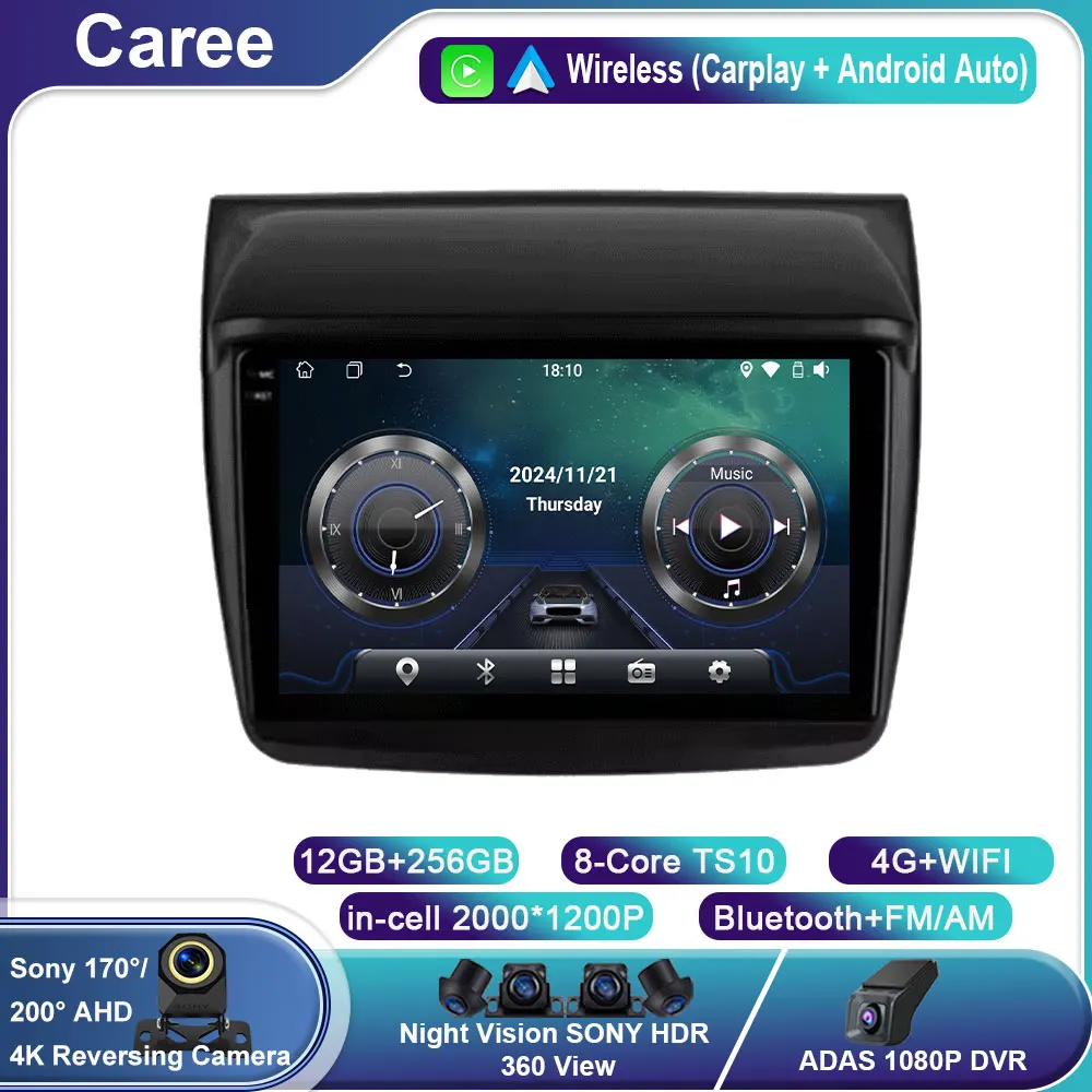 

For Mitsubishi Pajero Sport 2 2008 - 2016 L200 4 2006 - 2015 Triton 2006 - 2014 Car Radio Multimedia Video Player Navigation GPS