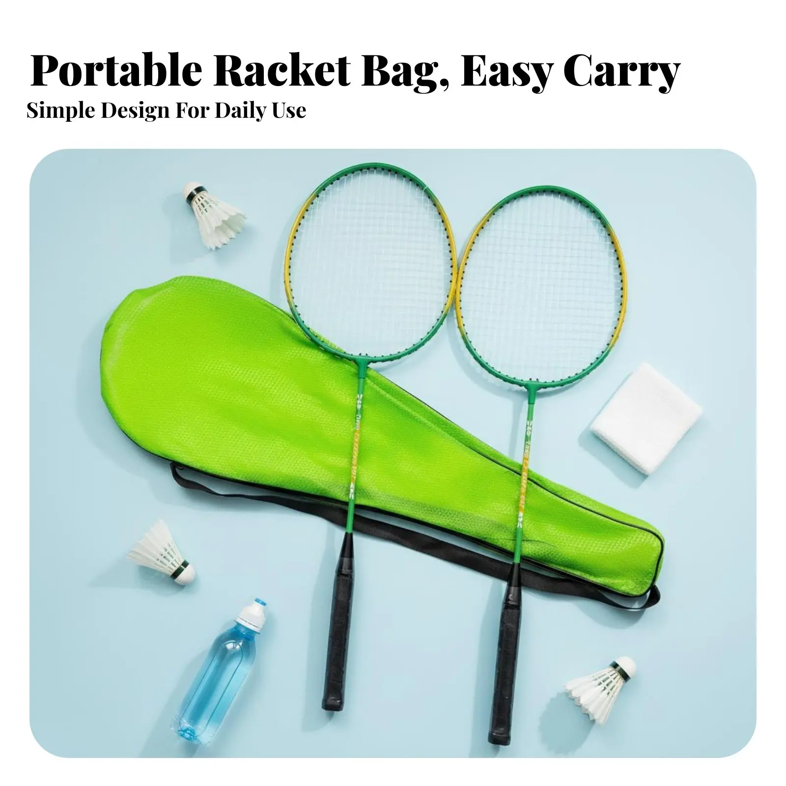 2 Pieces Badminton Racket Set Sturdy Badminton Racket Pair Sports Equipment Portable Wrapped Handles for Children