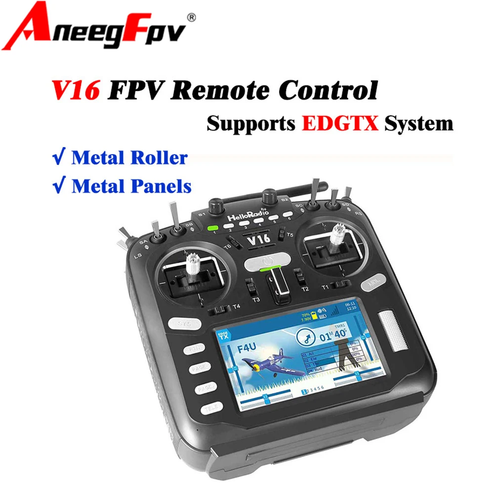 جهاز تحكم عن بعد متعدد البروتوكولات HelloRadio V16 متوافق مع أجزاء آلة كروس بشاشة تعمل باللمس عالية التردد FPV #3