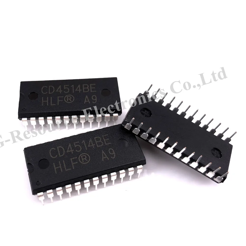 (10 قطعة) CD4514BE DIP-24 CD4514 DIP24 4514BE DIP CMOS 4-BIT LATCH/4-TO-16 LINE DECODERS