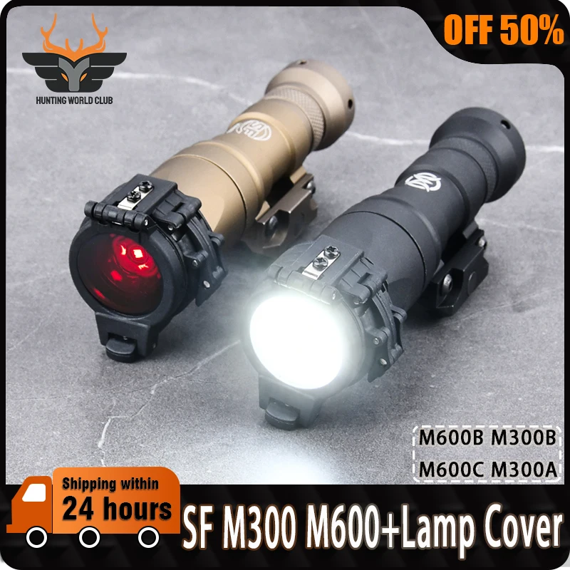 WADSN SF M300A Tactical Flashlight With IR Fill Protector Cover For M300B M600B M300A M600C Hunting LED Scout Light Accessoires