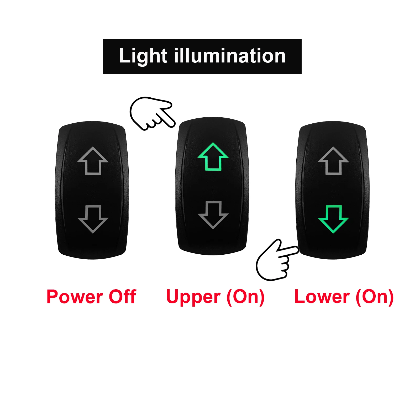 12V DPDT 7PIN (ON) OFF (ON) Dual LED ARROWS Rocker Switch For Car Marine Boat Auto Truck Car Accessories Waterproof IP68