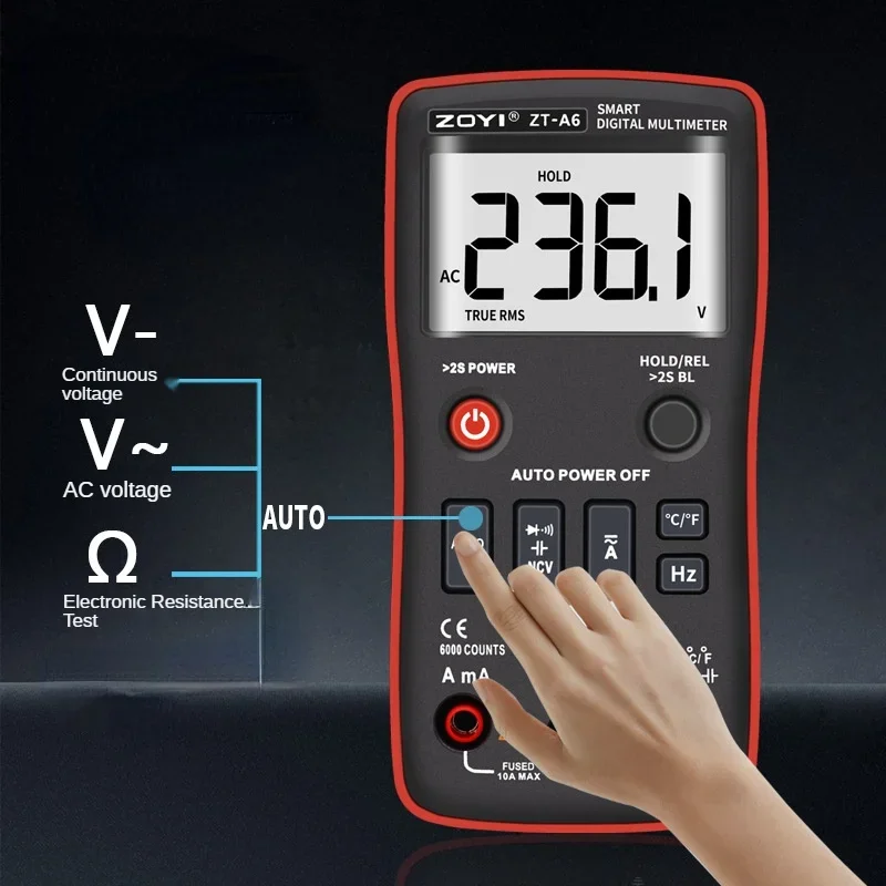 ZOYI ZT-A6 Digital Multimeter Professional Voltmeter AC DC Voltage Current Resistance Tester Multimeter Temperature NCV Meter