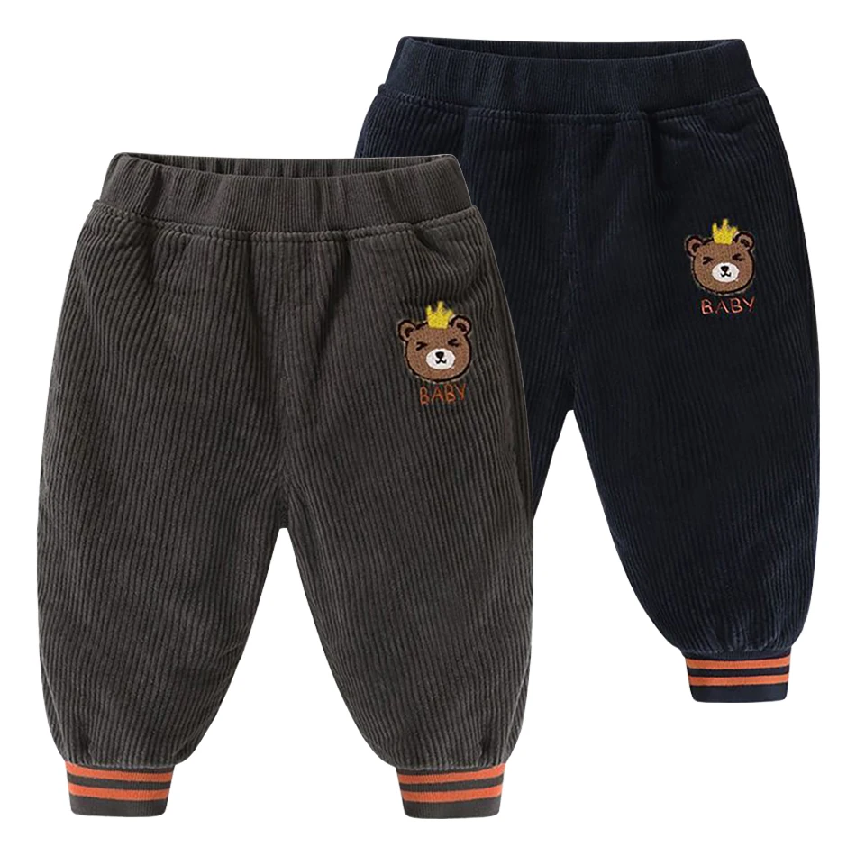 

Childrens Elastic Waist Fleece Lined Trousers Winter Casual Pants Autumn Outdoors Boys Girls Fashion Thermal Clothing