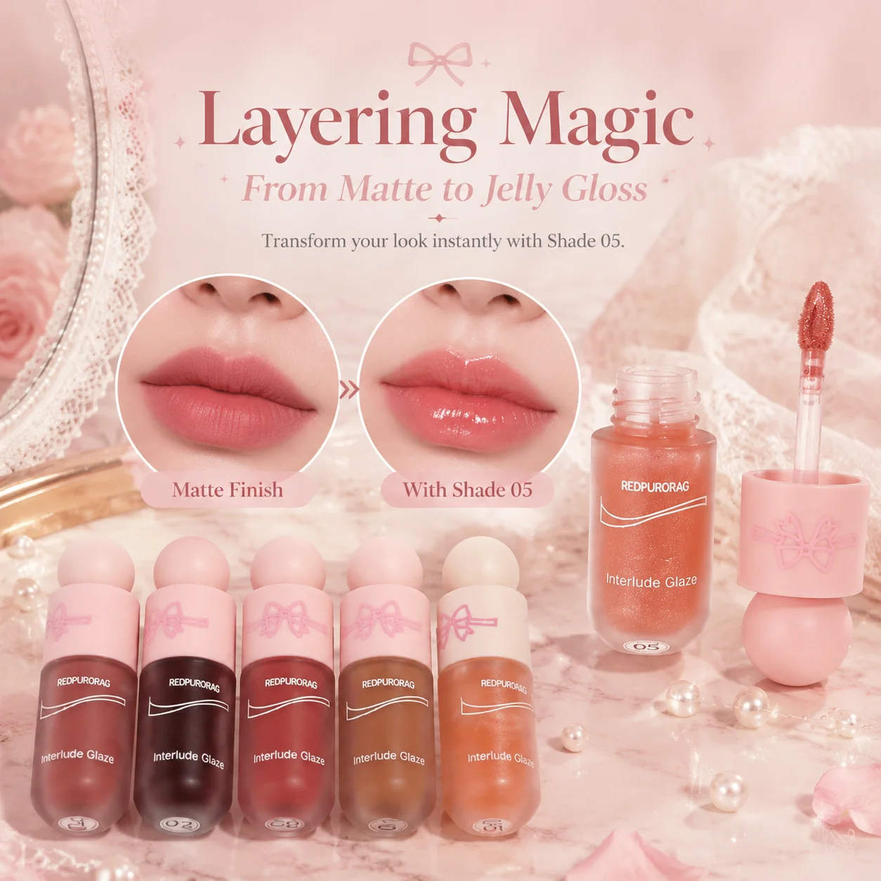 Redpurorag Dual Finish Lip Mud Gloss Set Multi Occasion Lip Cosmetic