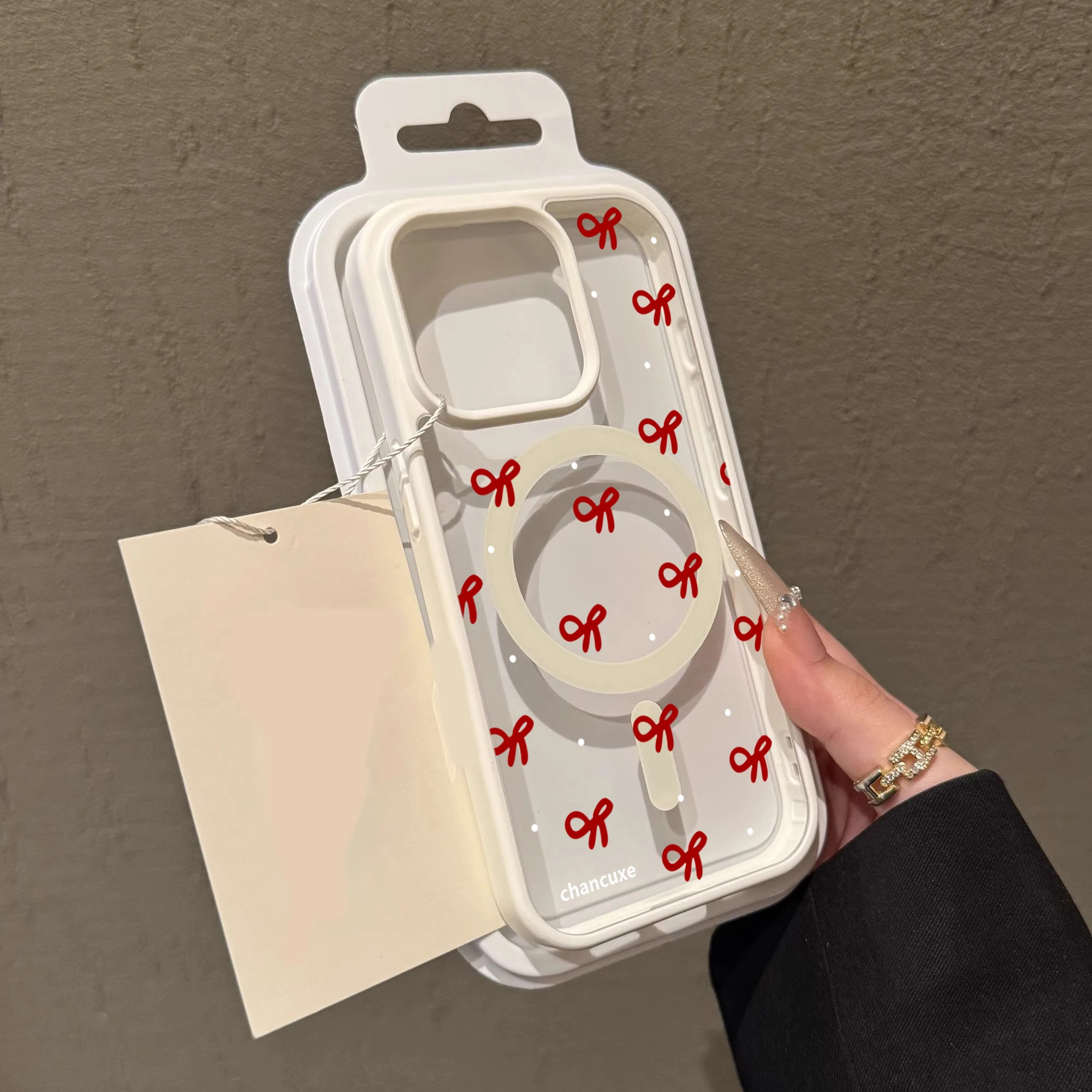 Niedliche Schleifenmädchen Transparente Hülle für Magsafe iPhone 15 Pro Max 17 16 15 14 11 13 12 Pro Max Plus Hüllen Magnetisches Kabelloses Laden Fundas – Detail 10