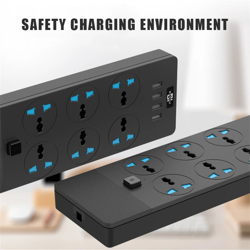 Imagem -02 - Xkl Power Strip com Interruptor Tomadas Elétricas ue Eua uk Plug Tomada Universal Porta de Carregamento Usb 2m 3000w Estender a Fonte de Alimentação