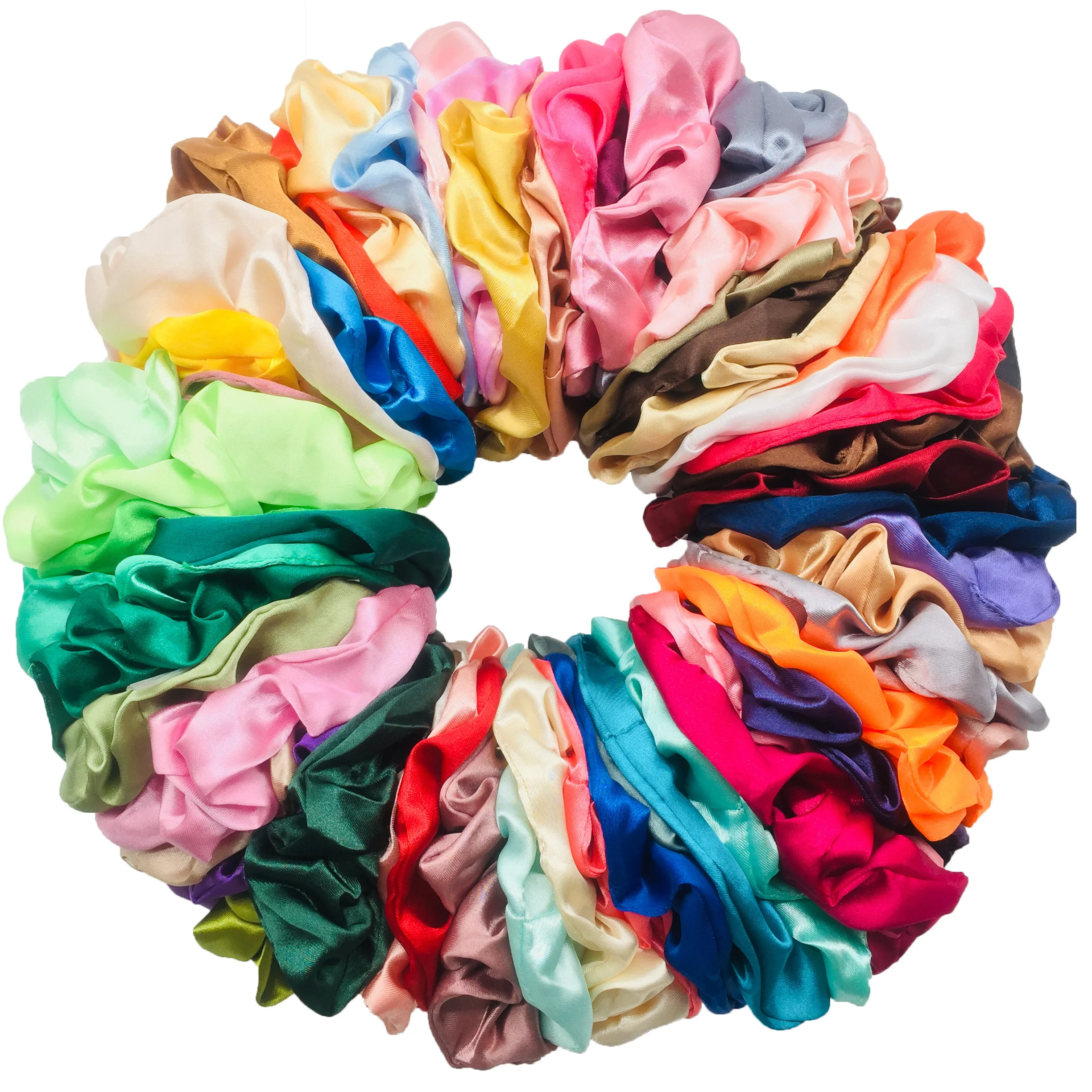 25/10//6pcs Satin Scrunchies Girls Elastic Hair Band Ponytail Holder Ties Rubber Bands Fashion Women Accessories Solid Scrunchy