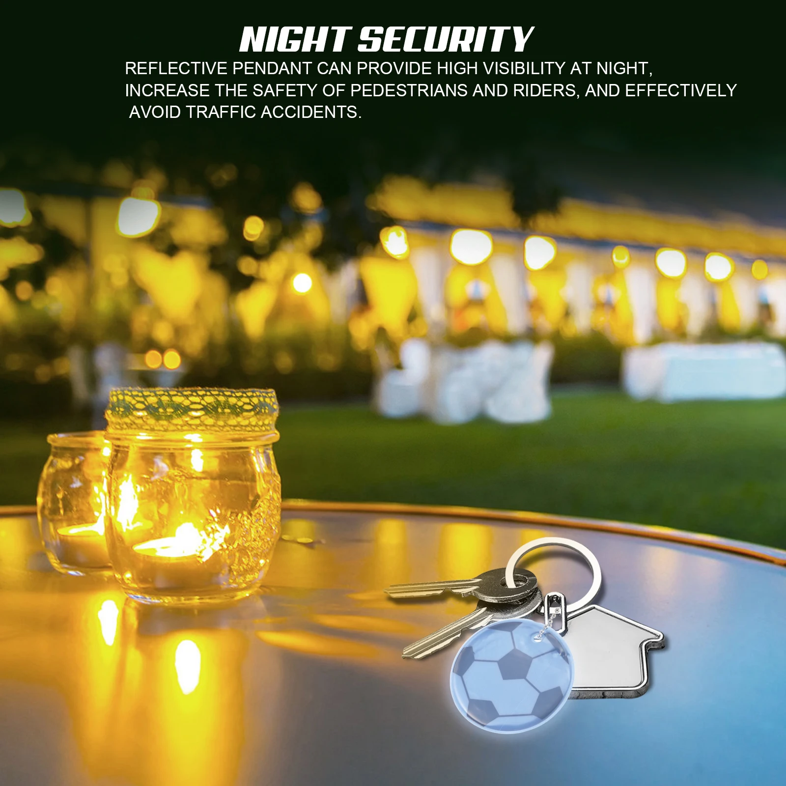 

10Pcs Soccer Keyring Reflective Pendant Lightweight Night Safety Accessory for Students Boys Backpacks Purse Charm Decorative