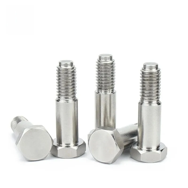 M6/M8/M10/M12/M16/M20/M24 304 SS Hinged Bolts, Outer Hexagon Fit Bolt with Shaft Shoulder for Tooling Fixtures