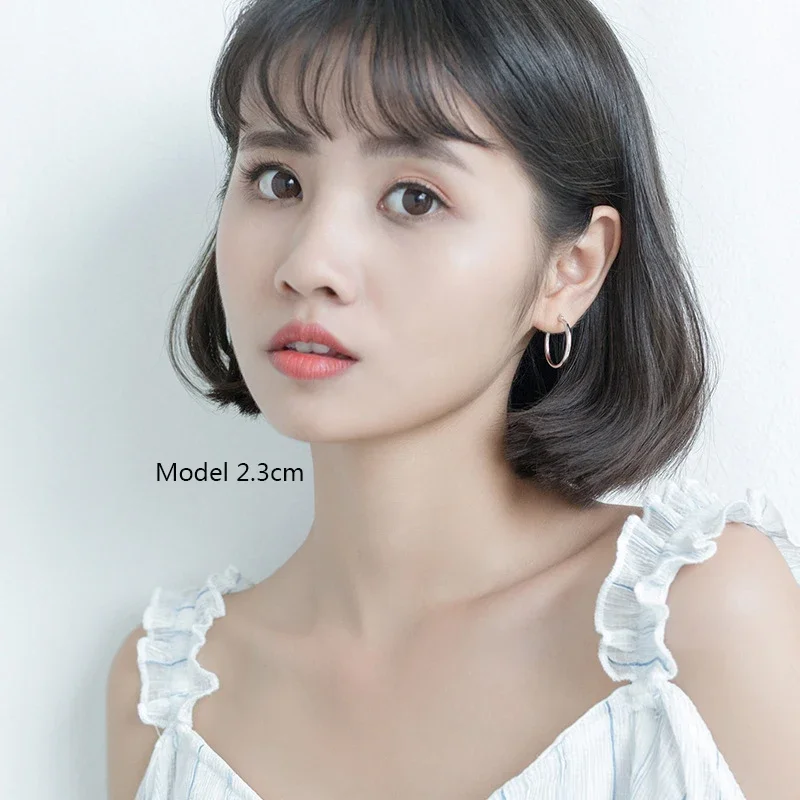 Trusta 100% 925 Solid Sterling Silver Unique Shaped Piercing Huggie Hoop Earring For Women Sterling Silver Earing Jewelry DS1064