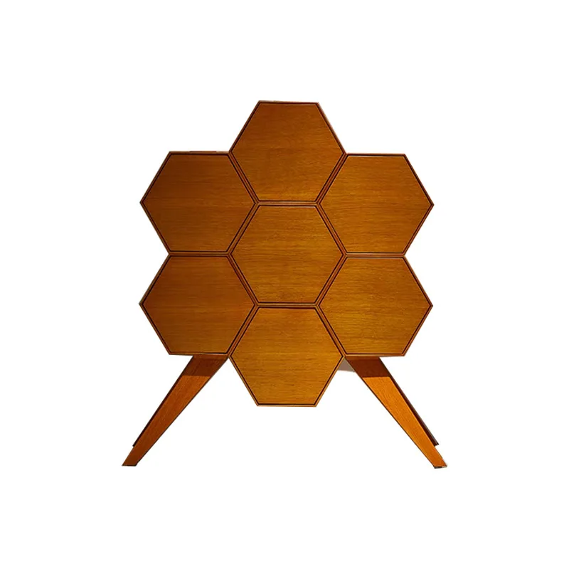 

French medieval wabi-sabi wind honeycomb petals 7 chest cabinets neoclassical storage porch, retro art solid wood dining side