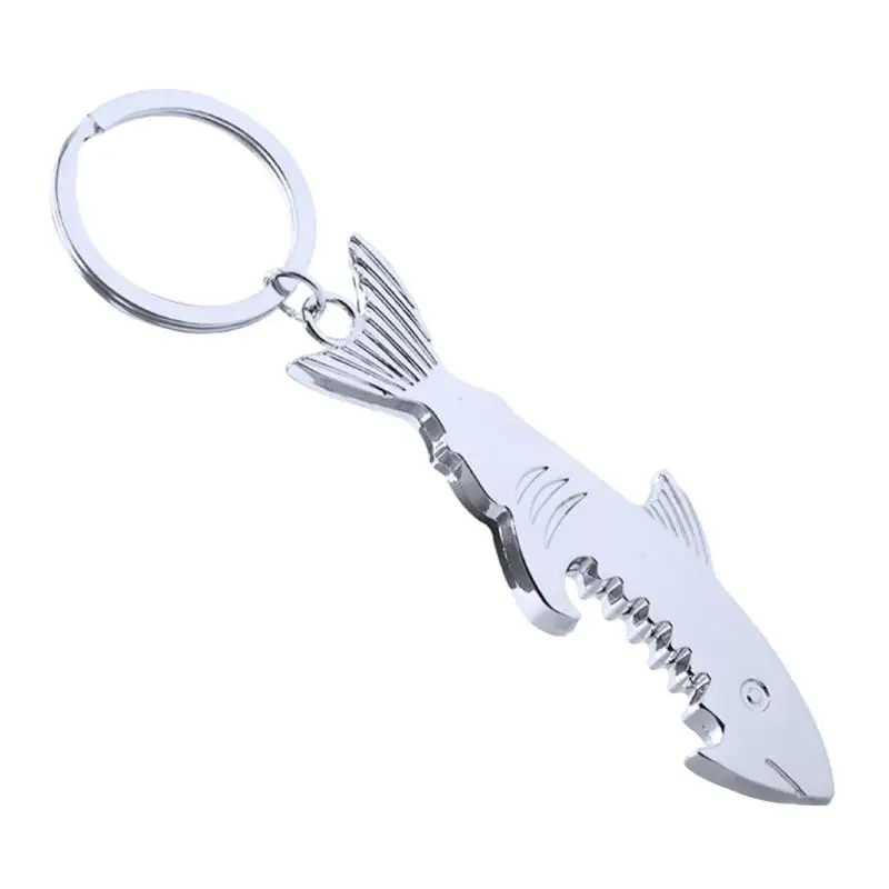 

Mini Pocket Shark Beer Bottle Opener Zinc Alloy Creative Mini Key Chain Portable Tool Gadgets Opener with Key Ring