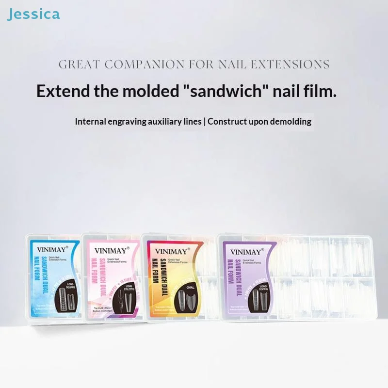 ♥ 240 قطعة ساندويتش أشكال أظافر مزدوجة 15 حجم ملحقات-شكال مزدوجة قالب سفلي طويل نعش اللوز مسمار الفن أشكال مانيكير أداة #2