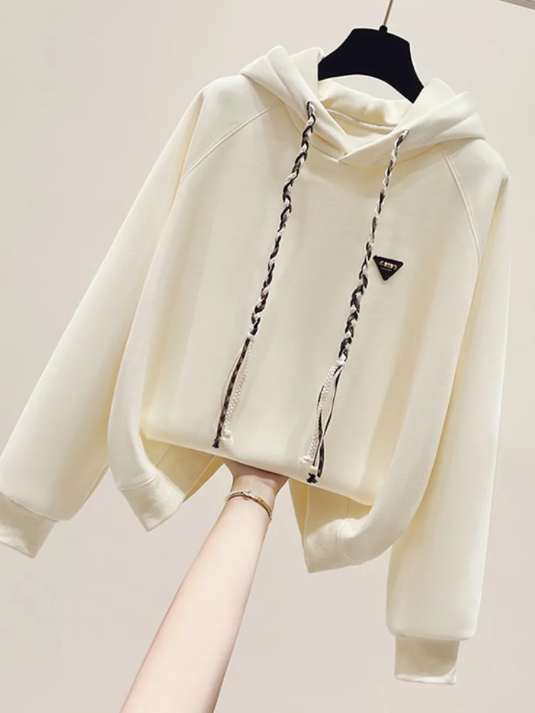 Thiened Sudadera con capucha de algodón puro para mujer Otoño Invierno nuevo Sle coreano suelto tamaño pequeño Top cálido tela Cosite abrigo largo Sve