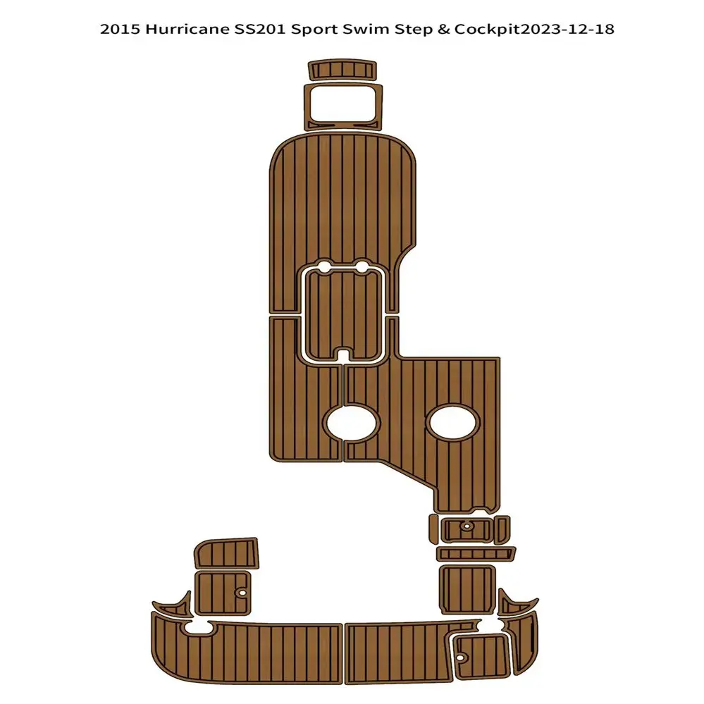 

2015 Hurricane SS201 Sport Swim Platform Cockpit Pad EVA Foam Faux Teak Deck Floor Mat Seadek Gatorstep Style Self Adhesive nd16