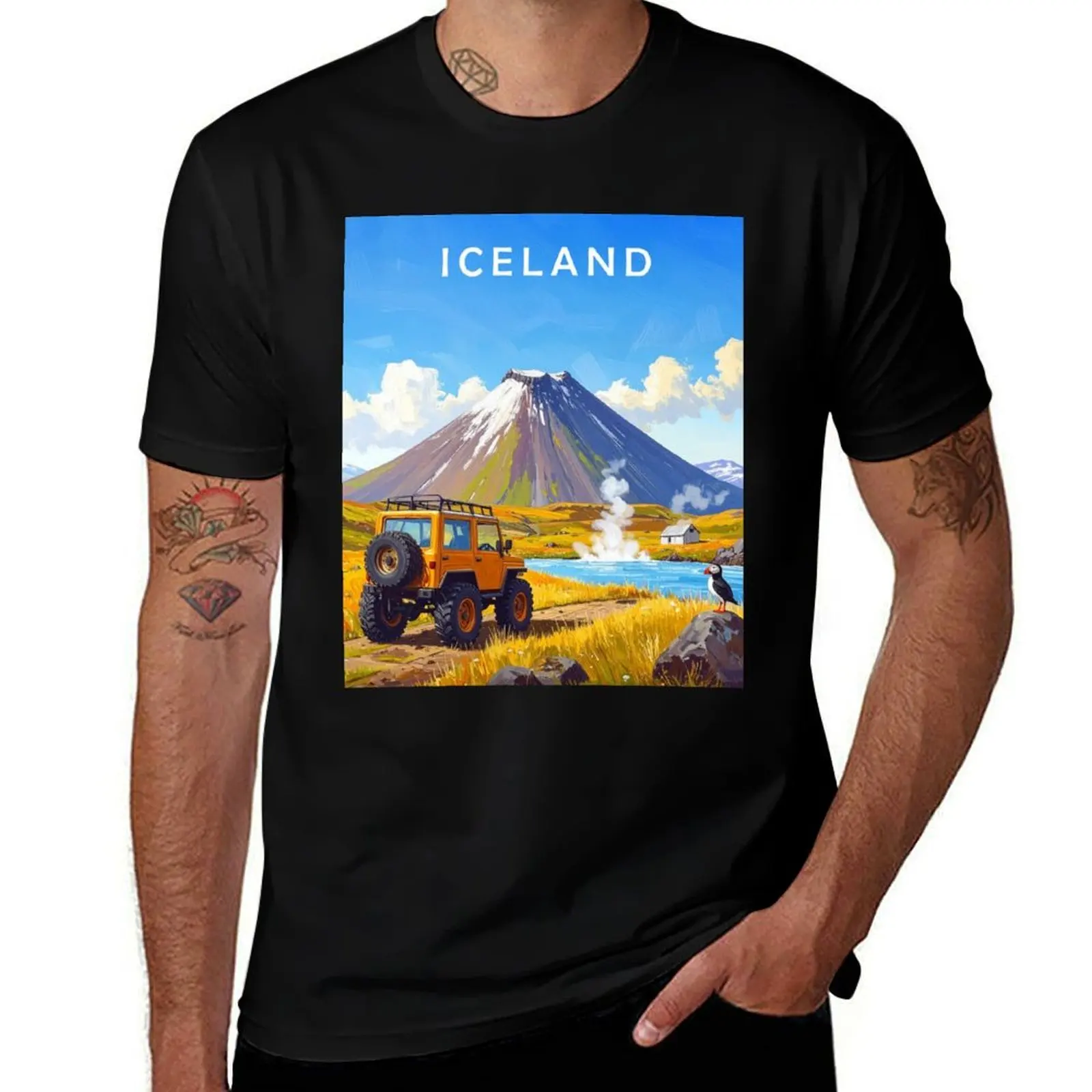 

Northern Adventure Iceland Road Trip Art T-Shirt funny costumes baggy shirts customs Short sleeve tee men