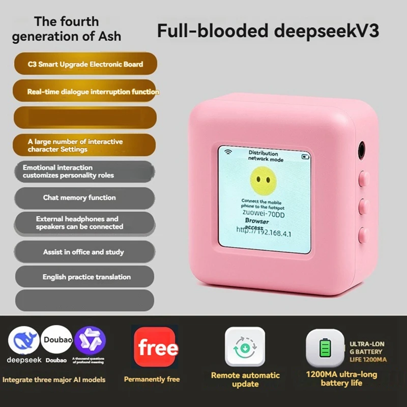 لـ DeepSeek AI Chat Robot AI Companion مع شاشة عرض LCD مقاس 1.54 بوصة تدعم 33 لغة إلكترونية للحيوانات الأليفة باللون الأزرق #3