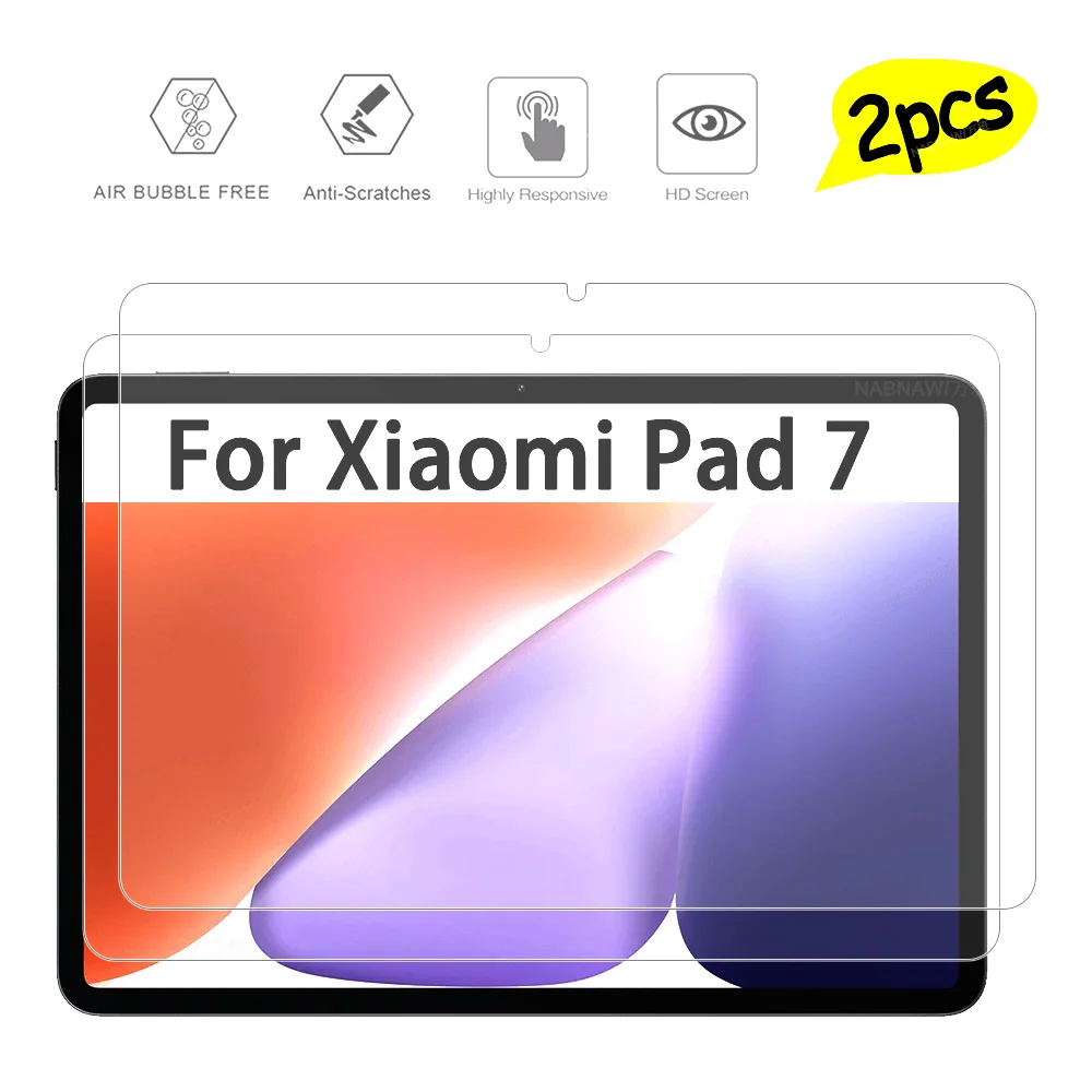 

2 Pieces Hard Scratch Proof Film HD Tempered Glass Screen Protector For Xiaomi Pad 7 Standard Only Mi-Pad-7-Standard