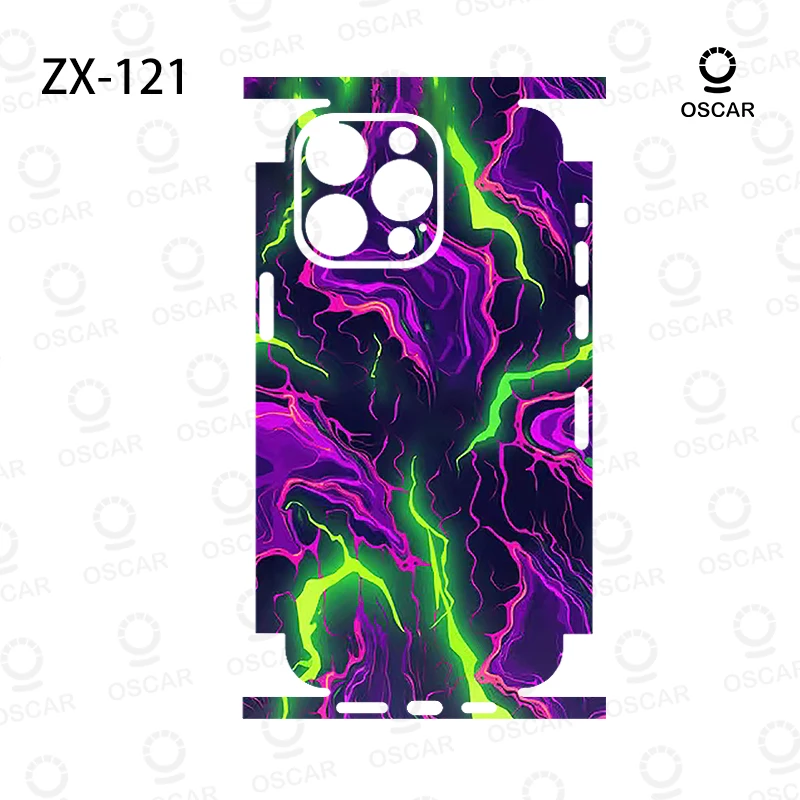 Colorful Decal Skin for iPhone 15 14 13 12 11 Pro XS Max XR Soft Back Screen Protector 3M Wrap with Side Skin Sticker