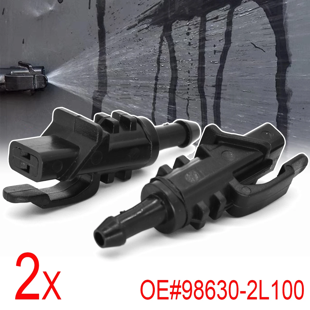 Bico de jato para lavagem de para-brisa dianteiro, 2 peças, para hyundai i30 elantra touring mk1 2007-2012 kia 98630-2l100, pulverizador de água para capô de carro
