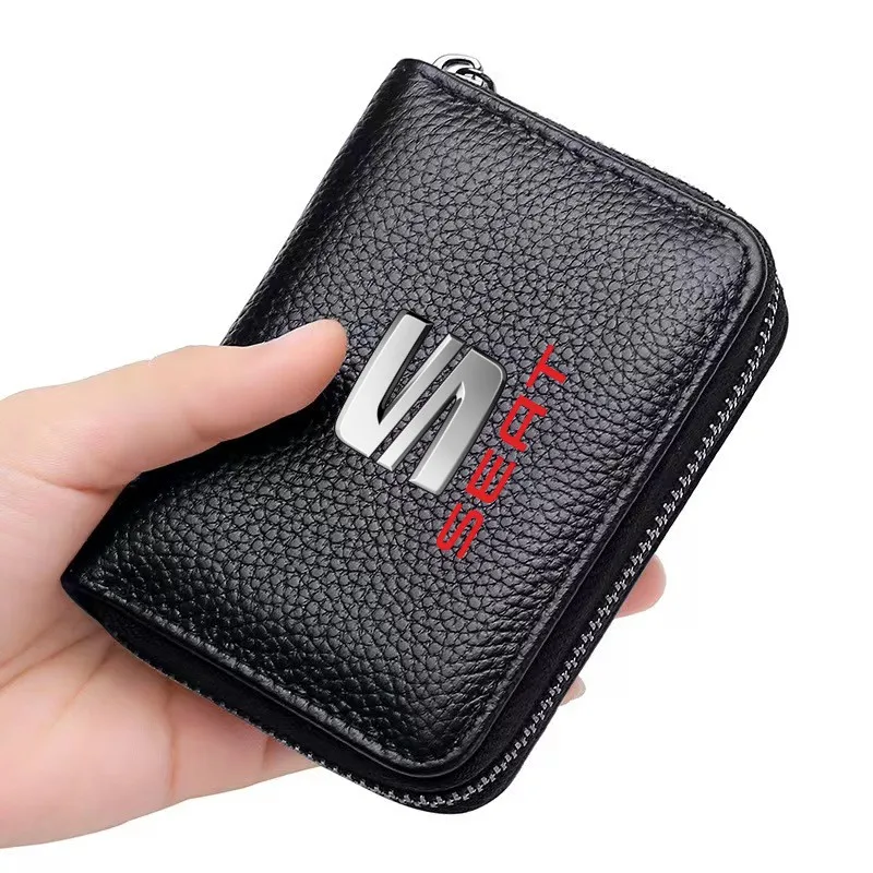 

Leather Credit Card Driver's License Wallet Anti Rfid Protected Bank Card Bag For Seat leon fr mk2 mk3 lbiza Altea Car Accessory