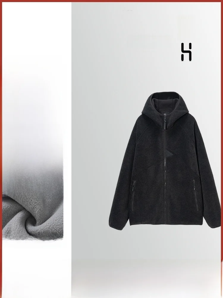 

3D Stereo Tailoring Outdoor Casual Hooded Fce Jaet for Men Comfortable All-Season Sli Youth ular Polyester Fiber