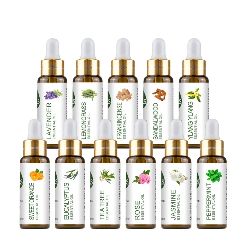 10 ML Tek Vücut Masaj Yağı Difüzör Taş Esansiyel Yağı Papatya/Biberiye/Biberiye/Biberiye Aroma Yağları