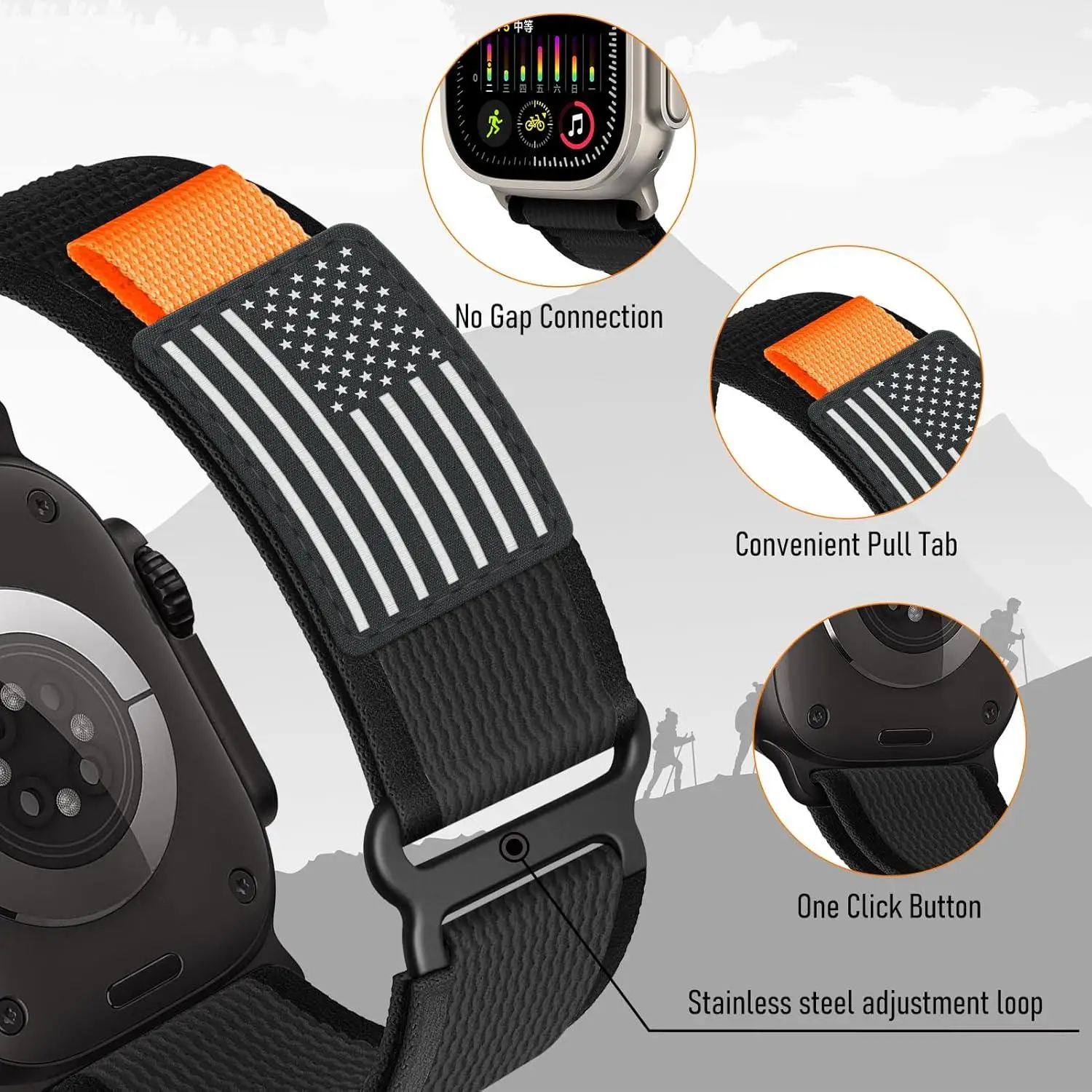 حزام لساعة أبل Ultra2 Ultra 3 Band 49mm 44mm 45mm 46mm 42mm نايلون تريل حلقة Correa سوار iWatch Series 10 11 9 8 7 SE #3