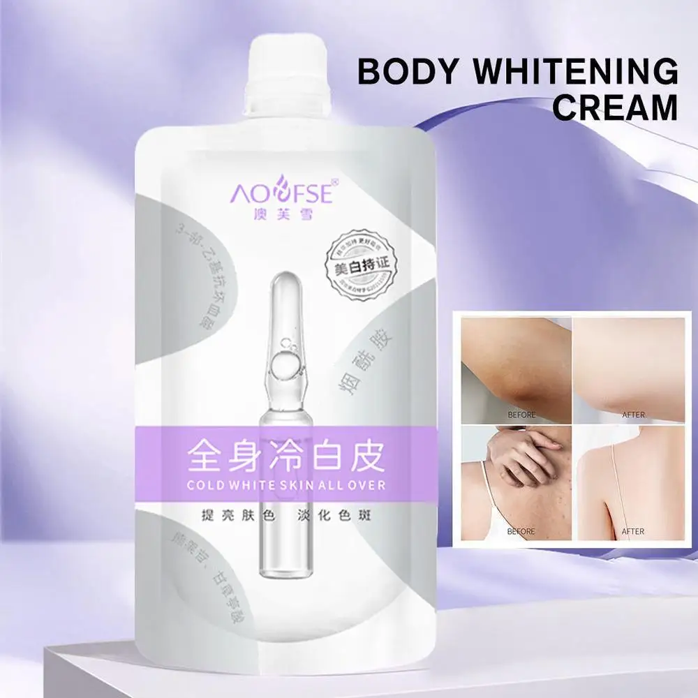 Body Whitening Cream Hydraterende Verhelderende Voedende Lichaamshuid Koudwit Glad Voor Oksels Ellebogen Lichaamsverzorging