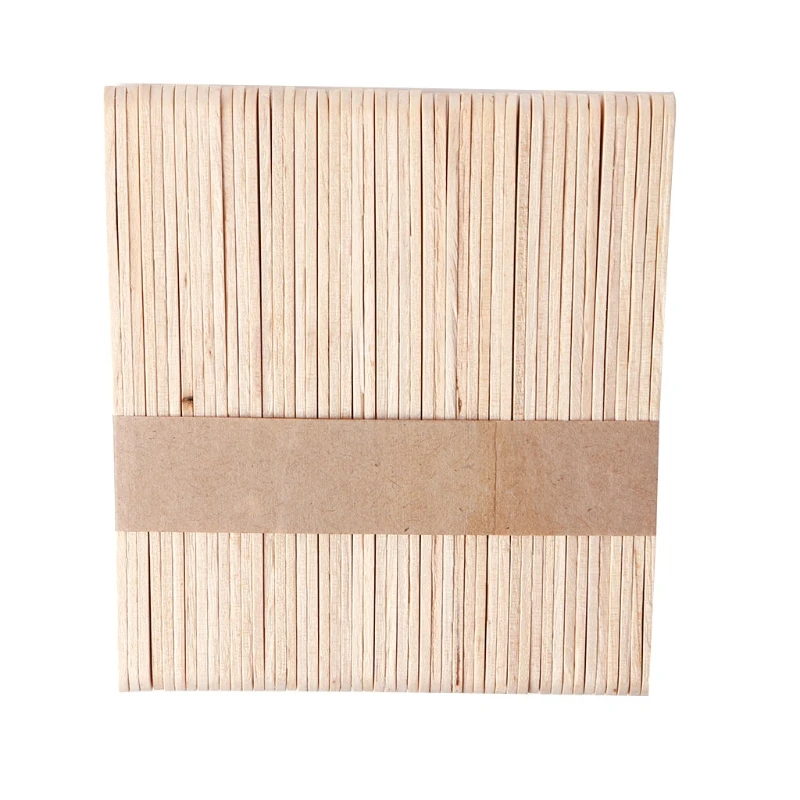 50 peças espátula cera abaixador língua, varas bambu descartáveis