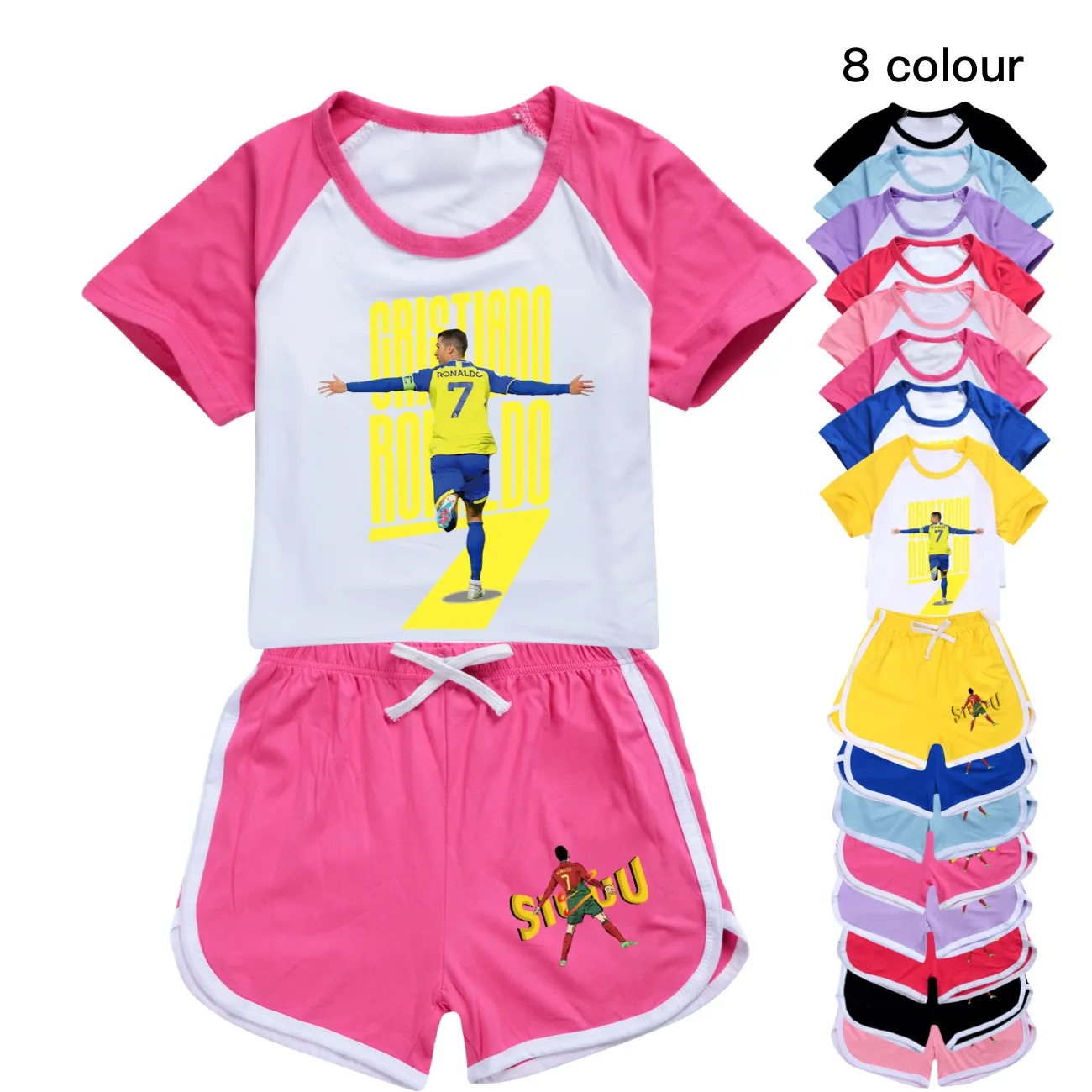 New Fashion Summer CR7 Boys Clothes Girl Clothes Cartoon Kids Clothing Hot Stamping Printing Children's Pyjamas Sets3840